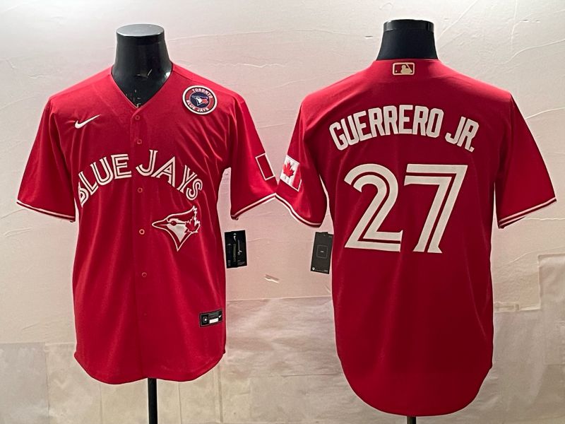 Men 2025 Toronto Blue Jays #27 Guerrero jr Red Game Nike MLB Jersey style 02->toronto blue jays->MLB Jersey